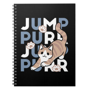 Jump Purr Jump: Spielerisches Cat Design mit Spaß Notizblock
