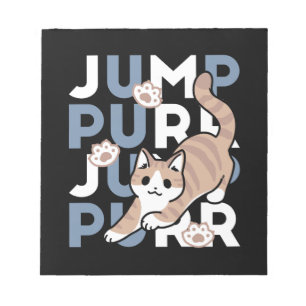 Jump Purr Jump: Spielerisches Cat Design mit Spaß  Notizblock