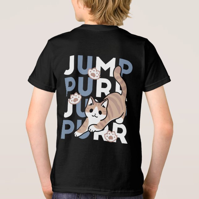 Jump Purr Jump: Spielerisches Cat Design mit Spaß  Tri-Blend Shirt (Rückseite)