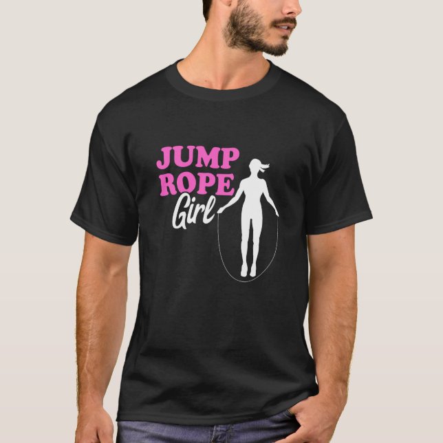 Jump Rope Girl Rope Jumping Frau Skipping Rope Gy T-Shirt (Vorderseite)