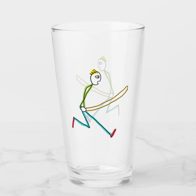 Jump Rope Skipping Stickman Glas (Vorderseite)