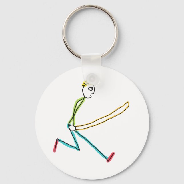 Jump Rope Skipping Stickman Schlüsselanhänger (Vorderseite)