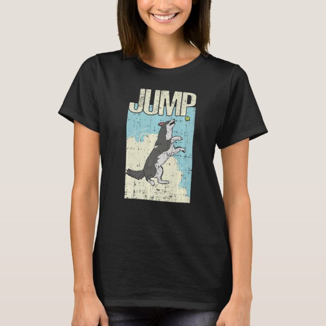 Jump Sheepdog Border Collie Premium T-Shirt (Vorderseite)
