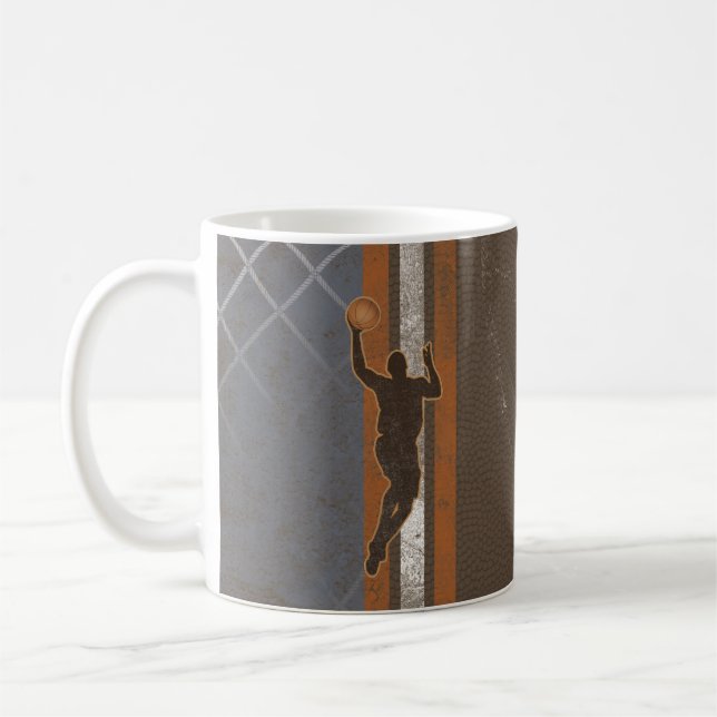 Jump Shot Boy Man Basketball Tasse (Links)