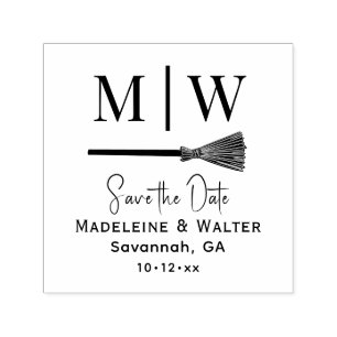 Jump the Broom 2 Initial Monogram Save the Date Permastempel