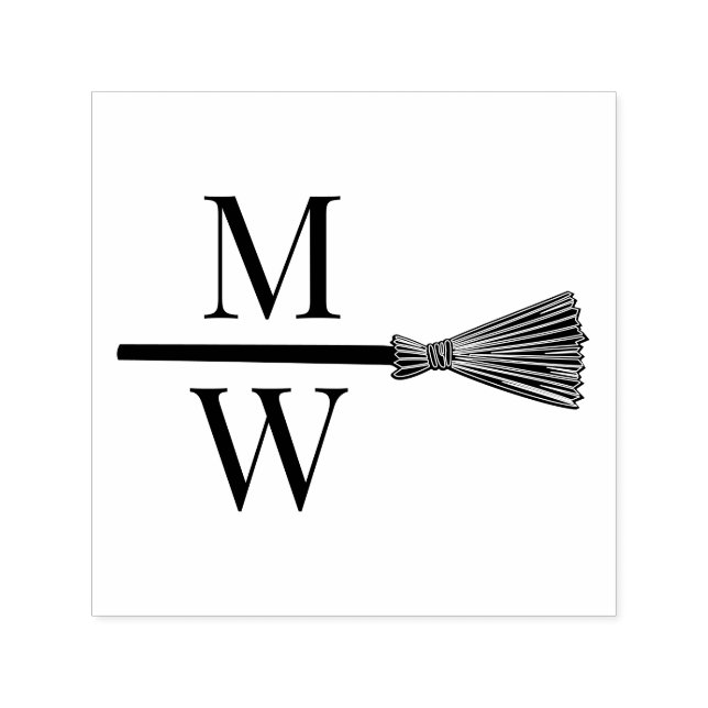 Jump the Broom D Couple Wedding 2 Initial Monogram Permastempel (Design)
