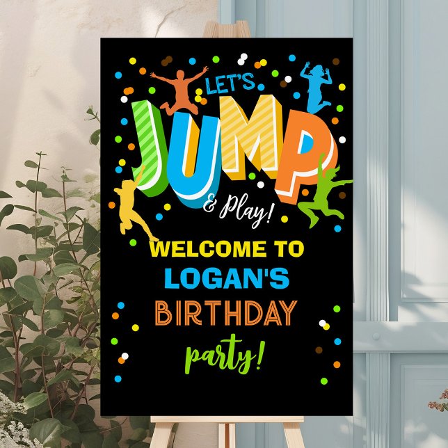 Jump Trampolin Geburtstag Begrüßungszeichen Poster (Von Creator hochgeladen)