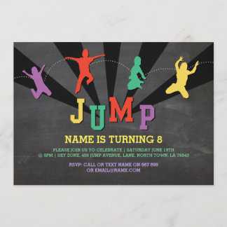 Jump Trampolin Geburtstagsparty Rote Boys einladen Einladung