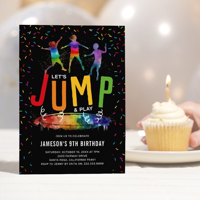 Jump Trampolin Kindergeburtstag Party Einladung (Von Creator hochgeladen)