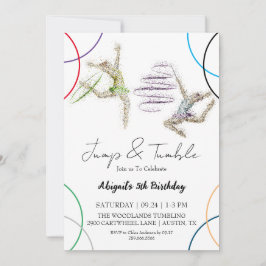 Jump Tumble Girl Gymnastic zum Geburtstag Einladung