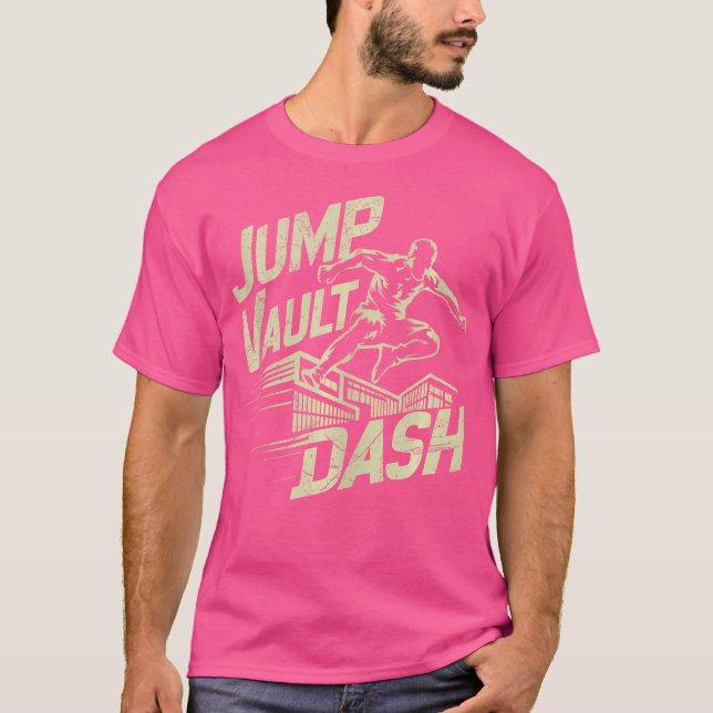 Jump Vault Dash Parkour T-Shirt (Vorderseite)