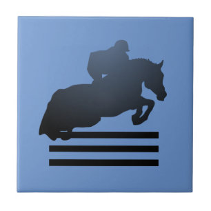 Jumper Clearing an Hindernis. Fliese