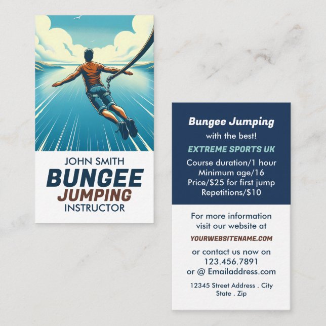 Jumper Design - Bungee Jumping Instructor Visitenkarte (Vorne/Hinten)