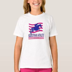 Jumper Equestrier Athlete Girls Ringer T - Shirt