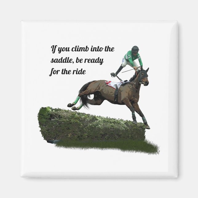 Jumper Horse Jockey in Green Magnet (Vorne)
