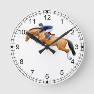 Jumper Pferd Reitschiff Wall Clock anzeigen Runde Wanduhr