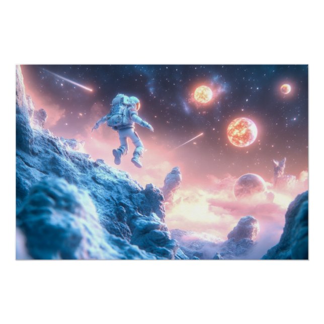 Jumping Astronaut Poster (Vorderseite)