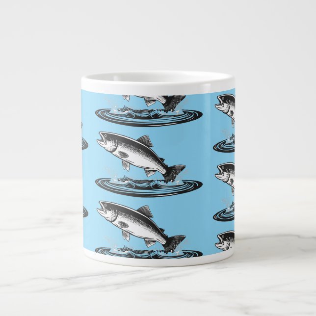 jumping atlantic salmon fish Jumbo-Tasse (Vorderseite)