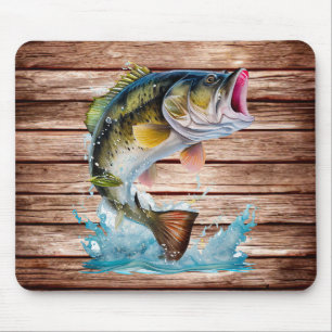 Jumping Bass Gone Fishing Mousepad