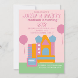 Jumping Bouncing Party Bounce House Geburtstag Pin Einladung