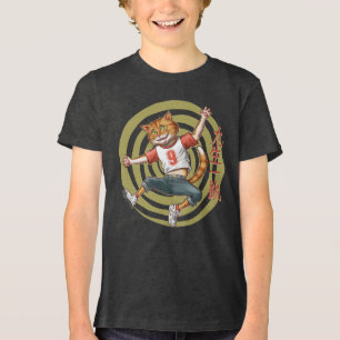 Jumping Cat - japanischer Stil Tri-Blend Shirt