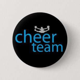 Jumping Cheerleader Team Gear Button