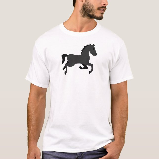 Jumping Dark Horse Emoji Customizable Festival T-Shirt (Vorderseite)