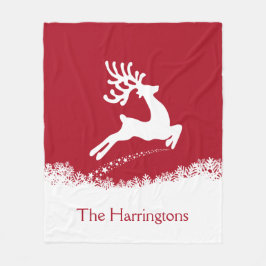 Jumping Deer individuelle Name Fleece Decke