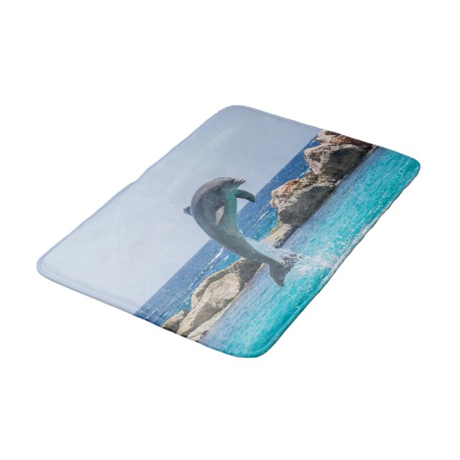 Jumping Dolphin Bath Room Rug Mat Wohngestaltung Badematte (Schrägansicht)