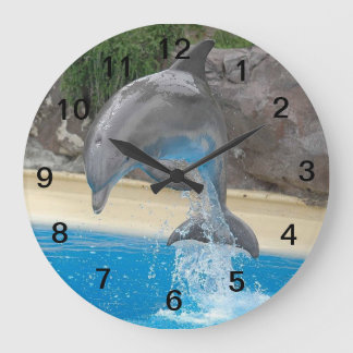 Jumping Dolphin Große Wanduhr
