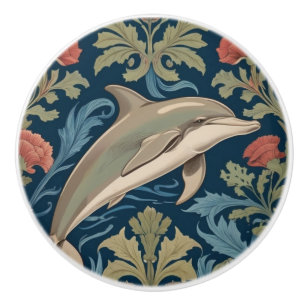 Jumping Dolphin William Morris Stil Direkt gegenüb Keramikknauf