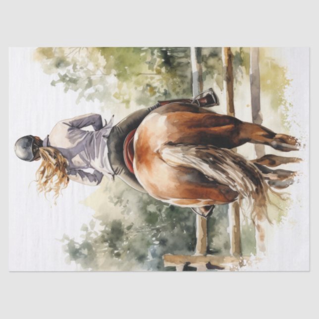 Jumping Eventing Horse Decoupage anzeigen Seidenpapier (Vorderseite)