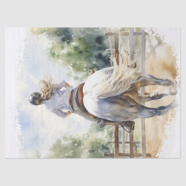 Jumping Eventing Horse Decoupage anzeigen Seidenpapier (Vorderseite)