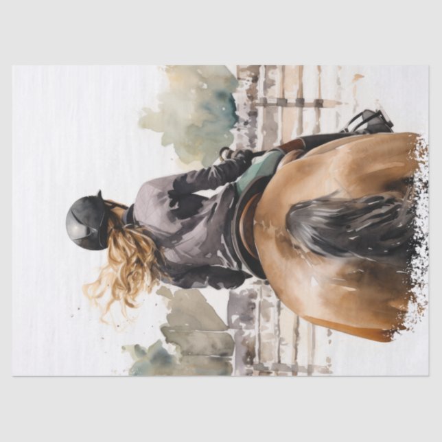 Jumping Eventing Horse Decoupage anzeigen Seidenpapier (Vorderseite)