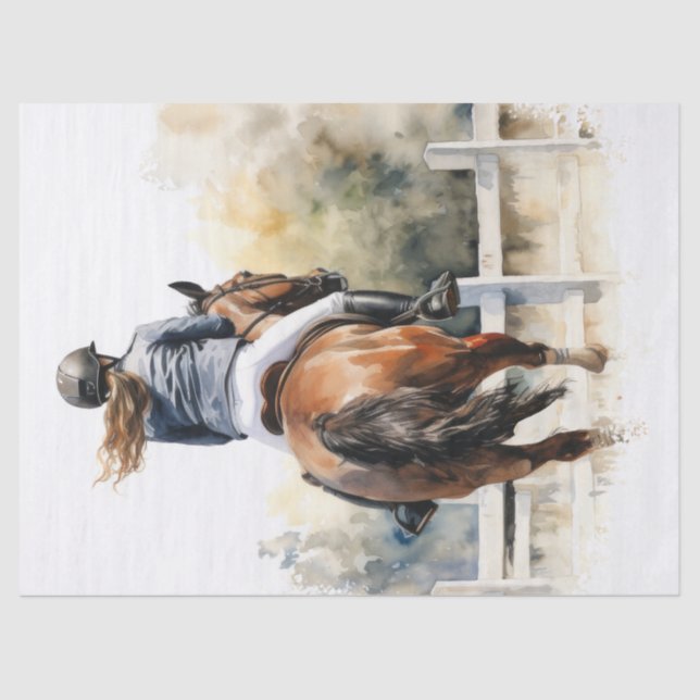 Jumping Eventing Horse Decoupage anzeigen Seidenpapier (Vorderseite)
