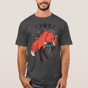 Jumping Fox mit Schlange und Edelsteinen T-Shirt