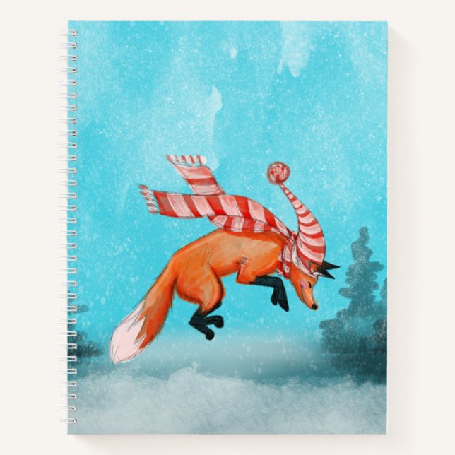 Jumping Fox Spiral Notebook Notizbuch (Vorderseite)
