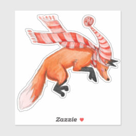 Jumping Fox Sticker
