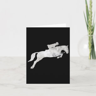 Jumping Galloping Horse Reitsport Vintage Stunde Karte