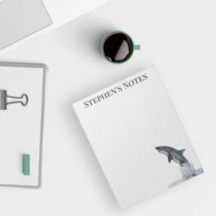 Jumping Great White Shark Personalisiert Notizblock