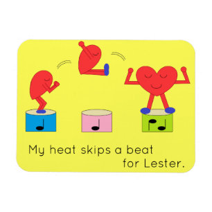 Jumping Heart in Liebe: Gelb Magnet