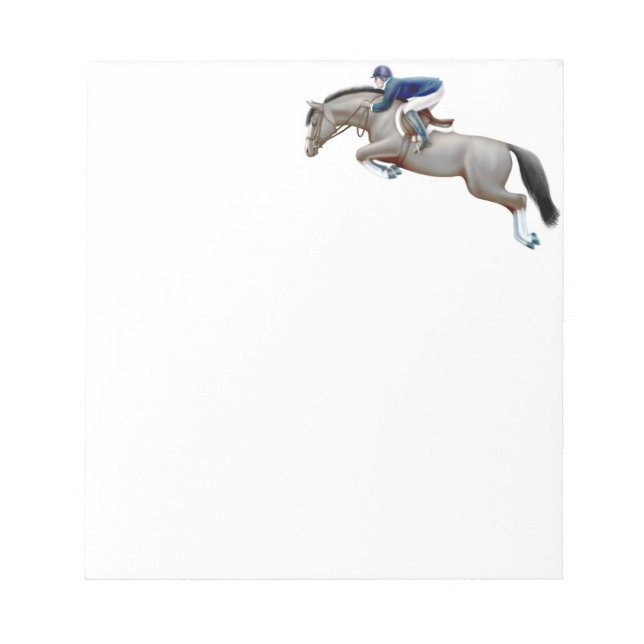 Jumping Horse Gray Note Pad anzeigen Notizblock (Vorderseite)