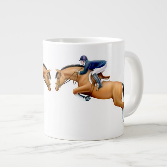 Jumping Horse Reittiere Tasse anzeigen (Vorderseite Rechts)