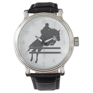 Jumping horse silhouette - Choose background color Armbanduhr
