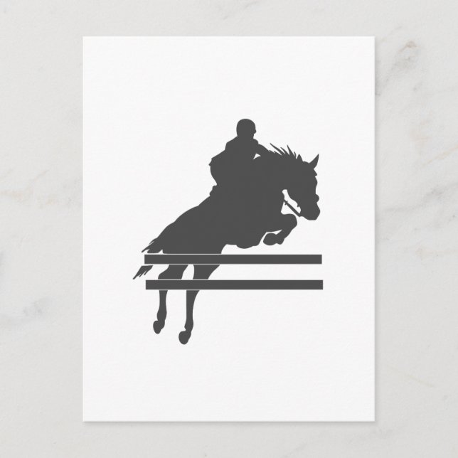 Jumping horse silhouette - Choose background color Postkarte (Vorderseite)