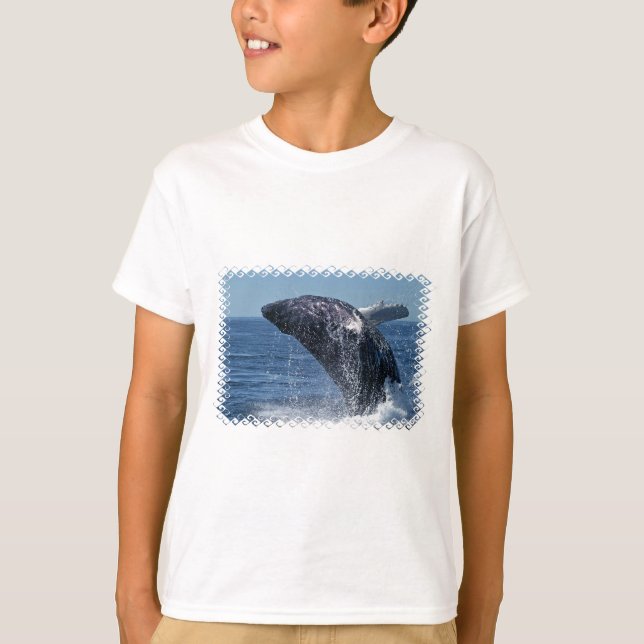 Jumping Humpback Whale Youth Sweatshirt T-Shirt (Vorderseite)