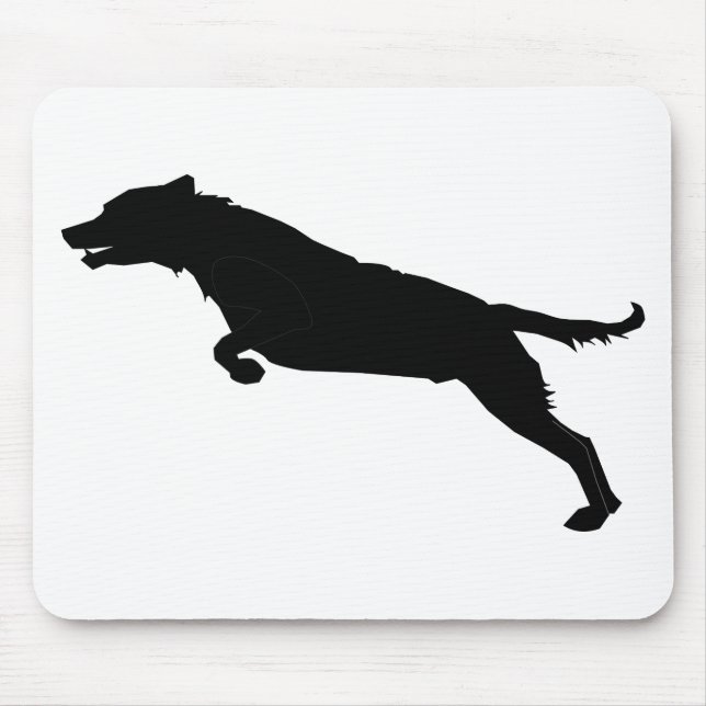 Jumping Hund Silhouette Mousepad (Vorne)