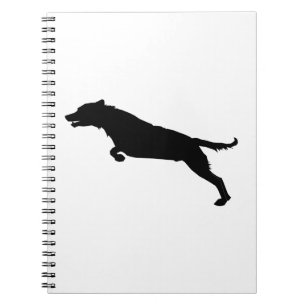 Jumping Hund Silhouette Notizblock