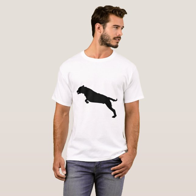 Jumping Hund Silhouette T-Shirt (Vorne ganz)