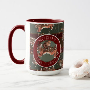 Jumping Jackalope Hoppy Holidays Tasse